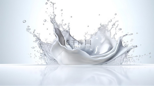 牛奶背景图片_3d 渲染背景波纹牛奶飞溅