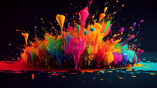 抽象液体色彩背景图片_流动的液体立体彩色颜料背景