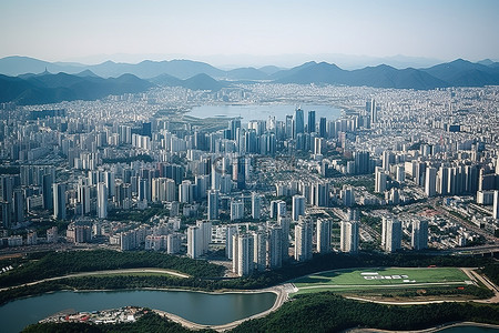 韩国首尔的航拍照片
