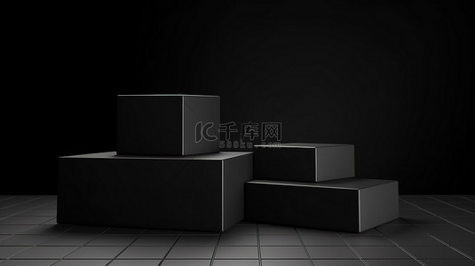 极简主义 3D 背景，带有抽象方块，用于产品展示和摄影
