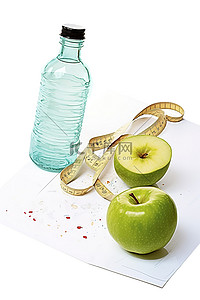 苹果黄瓜减肥水瓶