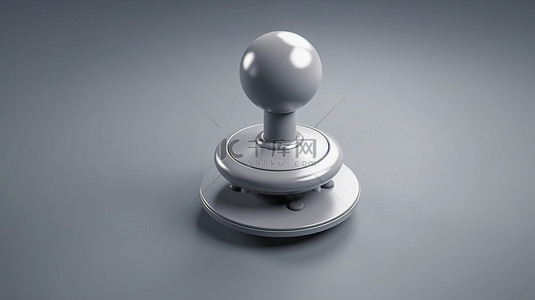 体育背景背景图片_竞技游戏环境中单个灰色操纵杆的 3D 渲染