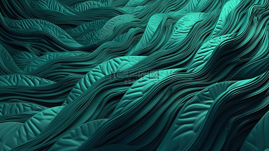 高清壁纸背景图片_具有叶元素的抽象波浪背景的三维渲染