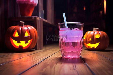地板背景图片_地板上放着一杯紫色南瓜和一个塑料杯