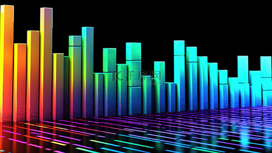 金融背景图片_3d 呈现的市场股票图表