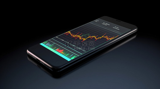 经济分析矢量图背景图片_可视化股票 3D 智能手机显示股票交易股票市场指数和烛台分析的图表