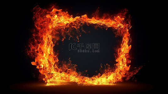 易燃易爆标志背景图片_火热框架的 3d 插图
