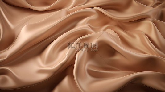 优雅精致的奶油米色棕色图案背景，在 3D 工作室房间中创建棉丝纹理