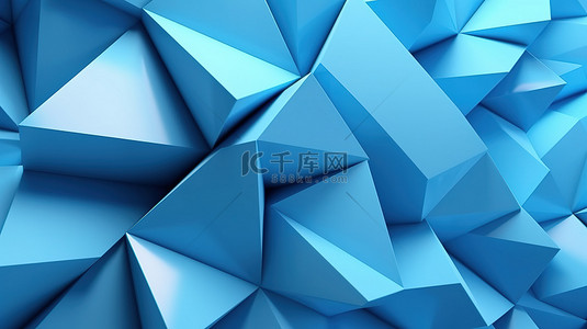 聚中纹理背景图片_3d 渲染中的三角形蓝色构造抽象几何背景