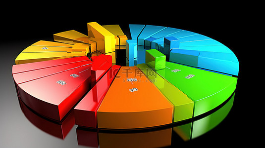 专业演示的增强 3D 可视化图表图表和图形