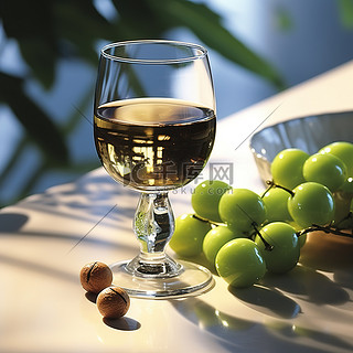 一杯酒和橄榄