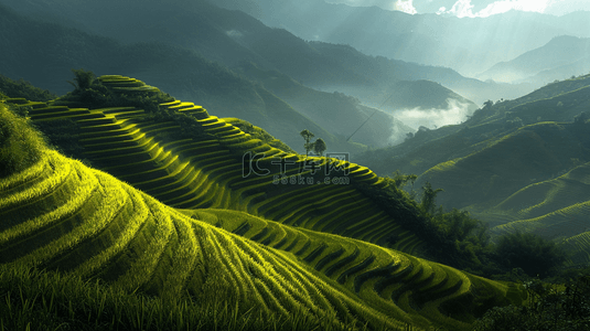 春天梯田风光风景壁纸图片