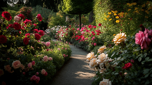 玫瑰花园自然背景