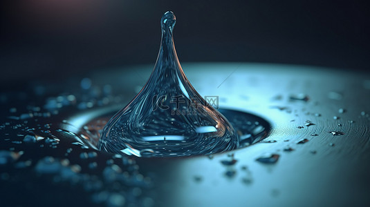 透明水泡背景图片_具有景深的 3D 渲染透明抽象元素中的人造水滴