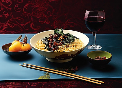 中式餐具背景图片_中式汤的开胃菜