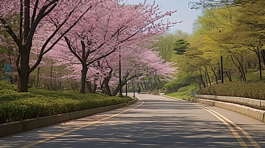韩国公园和樱花路