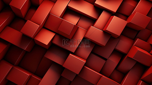 几何浮雕背景图片_几何浮雕红色背景的 3d 渲染