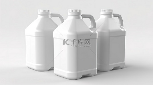 牛奶背景图片_白色背景隔离塑料加仑容器的 3d 渲染