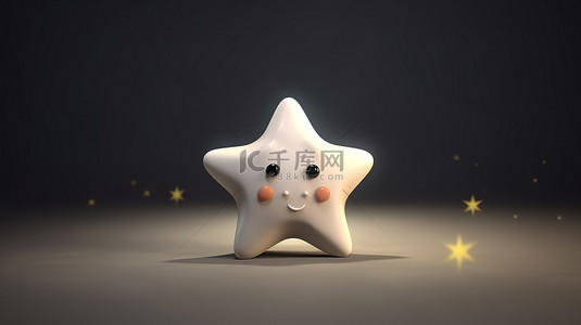 3d 渲染中的可爱小星星