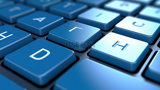 服务背景图片_使用蓝色审核键关闭白色 PC 键盘的 3D 渲染