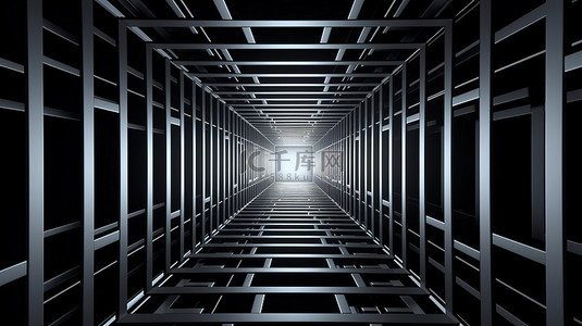 3d 渲染中的抽象矩形隧道