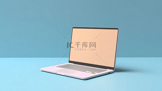 具有空屏幕简约设计的时尚笔记本电脑模型