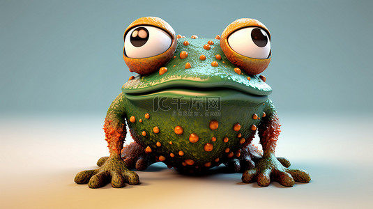 青蛙的搞笑 3D 插图