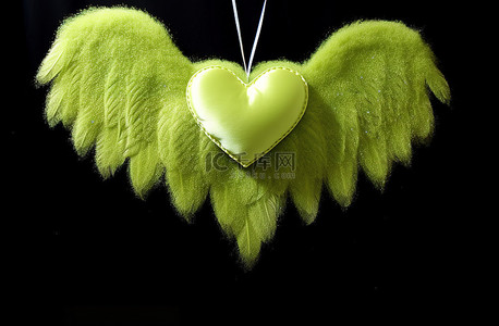 天使翅膀背景图片_石灰叶绿色天鹅绒天使翅膀