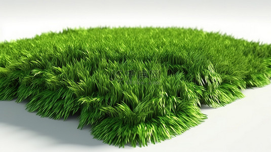 3d 渲染中孤立的绿色草地
