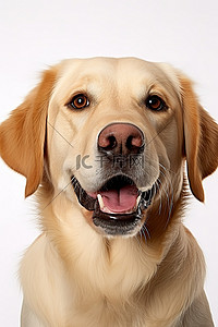 彩绘金毛背景图片_金毛猎犬肖像白色 259x186px