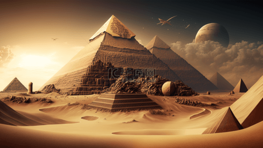 埃及金字塔图案背景图片_旅游金字塔场景