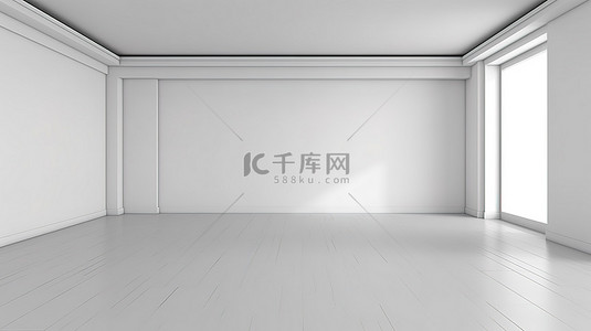 黑色极简背景图片_极简主义 3d 渲染白色墙壁房间与黑色地板