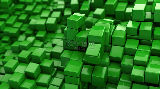 游戏展背景图片_使用 3D 技术渲染绿色玩具砖形成背景