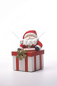 圣诞盒子里的装饰圣诞老人