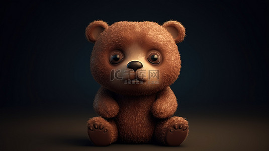 动物小熊的卡通背景图片_可爱的小熊以 3D 形式栩栩如生