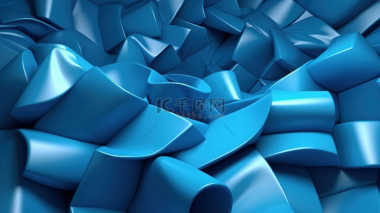 渲染的 3d 蓝色抽象背景