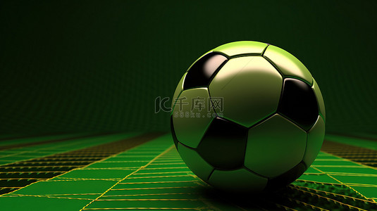 足球比赛图背景图片_绿色背景 3d 足球图