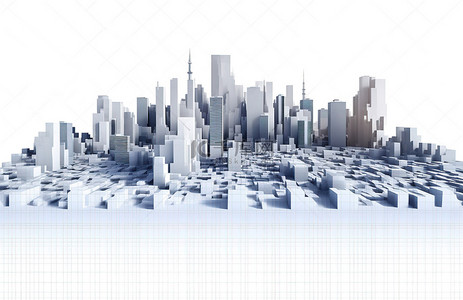轴png背景图片_城市建筑与白色平面城市风景PNG剪贴画