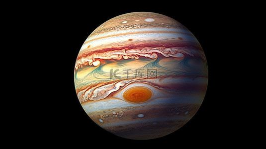 星空背景图片_木星漂浮在深空的 3D 插图