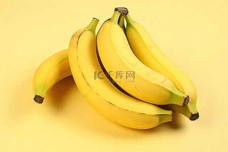 新鲜香蕉背景图片_四根黄色香蕉