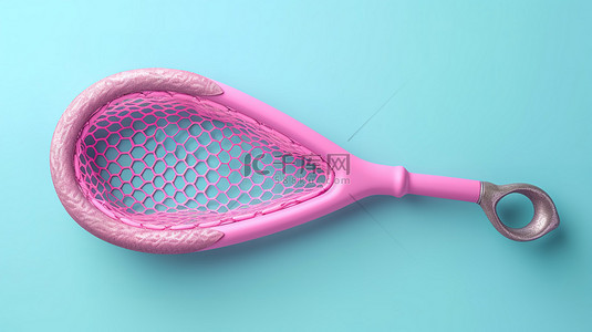 粉红色背景，带有 3d 创建的双色调蓝色渔网