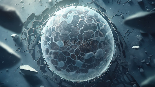 细菌放大背景图片_放大 3d 医学背景中存在的病毒细胞