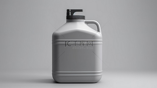 化石油工业背景图片_灰色塑料加仑的 3D 渲染，在匹配的背景上带有空包装