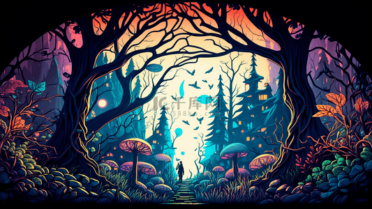 森林童话梦幻背景