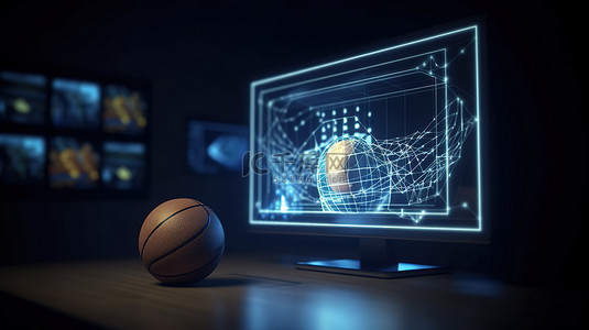 虚拟篮球观看和 3D 在线投注