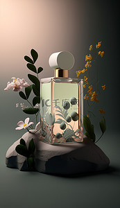 香水美妆植物背景