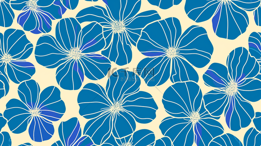 蓝色平铺简约纹理小花的背景图2