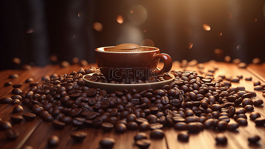 饮品背景图片_咖啡饮品热饮咖啡豆