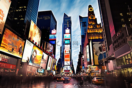 城市街道背景图片_纽约时代广场