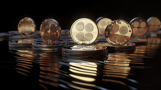 引领潮流背景图片_数字货币资产 瑞波币 XRP 硬币的 3D 渲染引领潮流